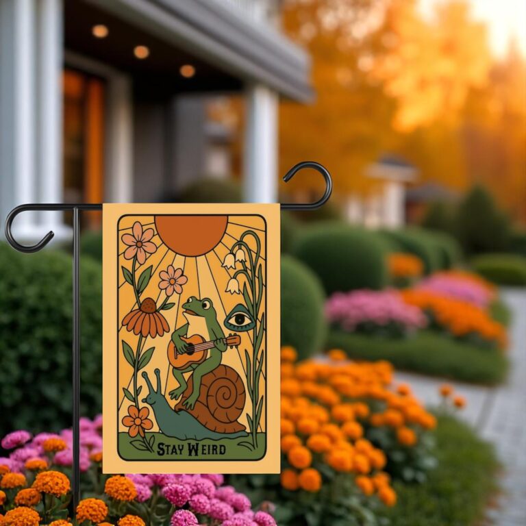 Stay Weird Garden Flag Retro Outdoor Decor Durable & Fun