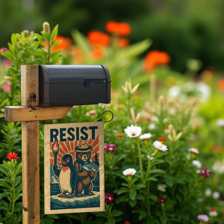 Bears Penguins RESIST Flag - Durable Anti Trump Garden Flag