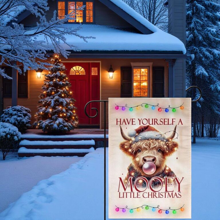 Christmas Cow Garden Flag - Funny Holiday Yard Decor