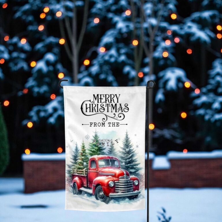 Christmas Truck Garden Flag – Personalized Holiday Decor