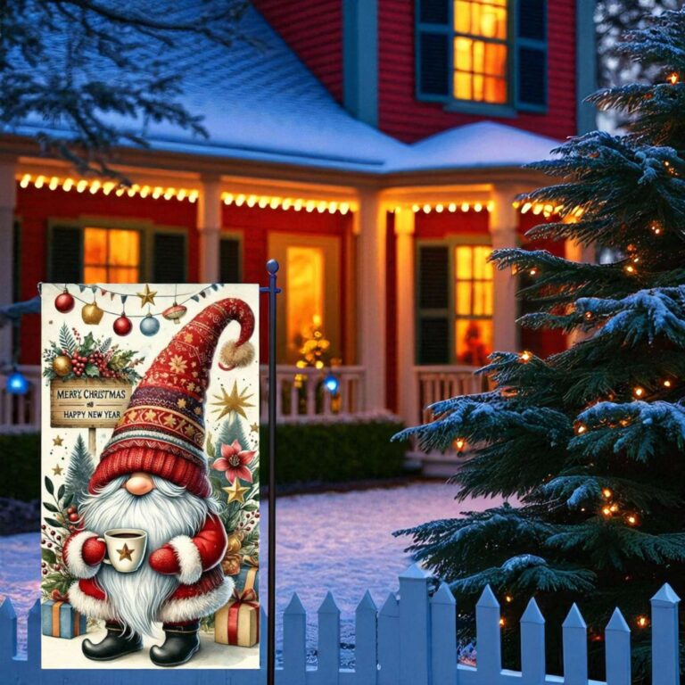 Gnome Garden Flag Christmas Decor Durable Sublimation Design