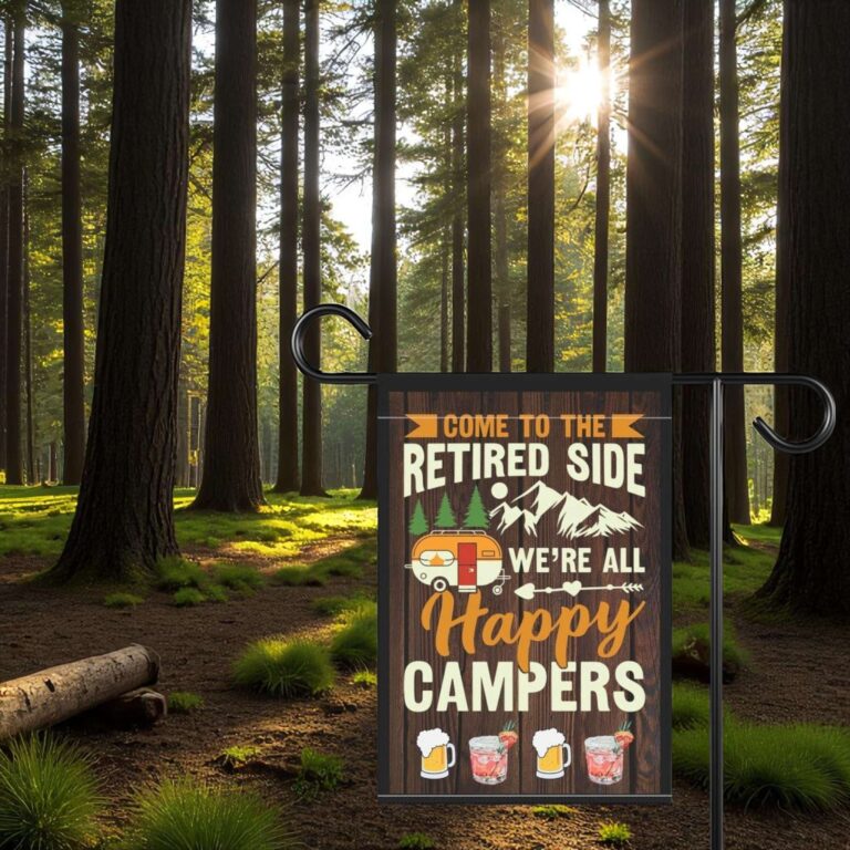 Happy Campers Garden Flag Camping Retirement Decor Durable Outdoor