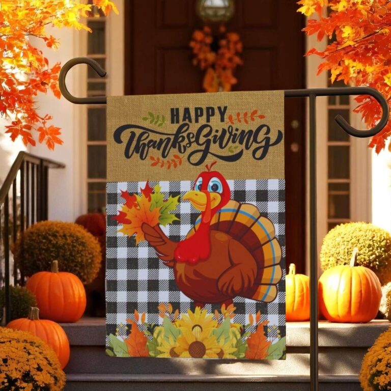 Thanksgiving Garden Flag for Fall Yard Decoration