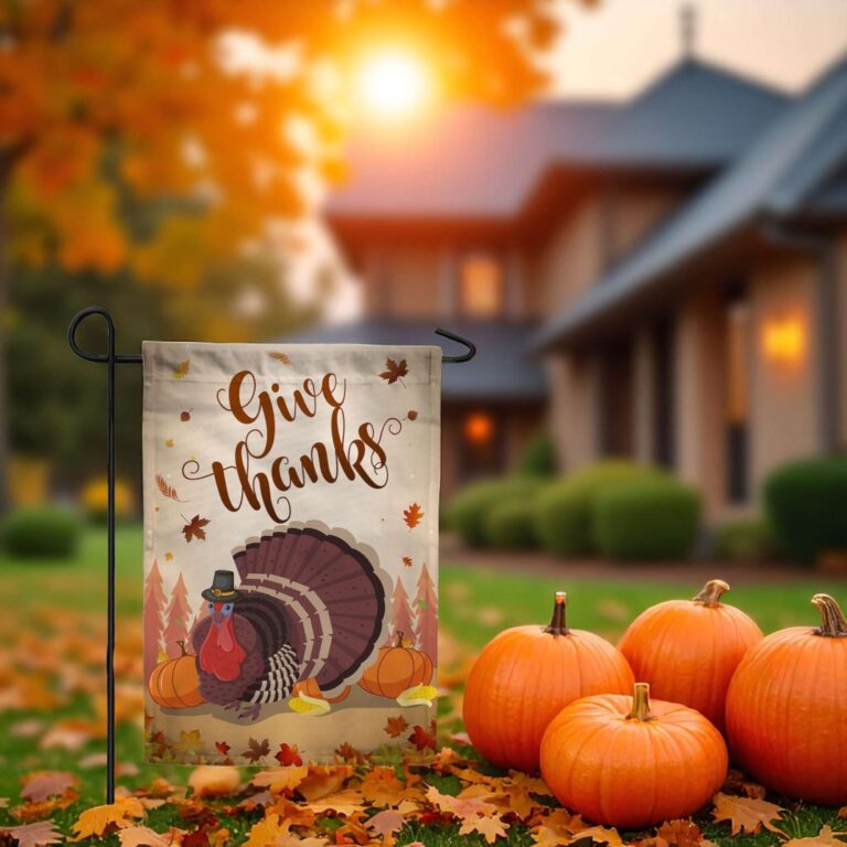 Thanksgiving Garden Flag Durable Fall Turkey Decor for Outdoor