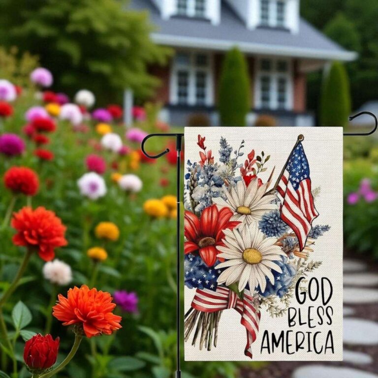 4th of July Garden Flag God Bless America Yard Decor