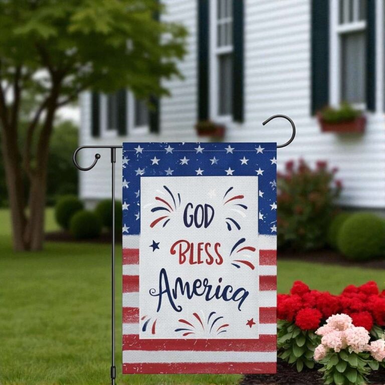 4th of July Garden Flag God Bless America Patriotic Decor