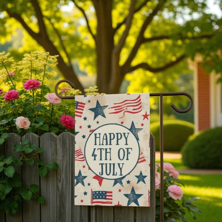 4th of July Garden Flag, Patriotic Outdoor Yard Decor