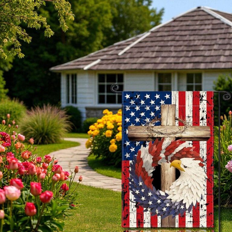 4th of July Yard Decoration Watercolor USA Outdoor Flag