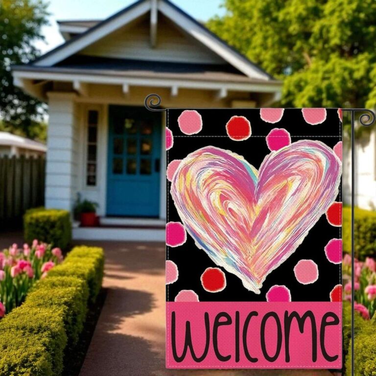 Anniversary Welcome Flag | Polka Dot Outdoor Yard Decoration