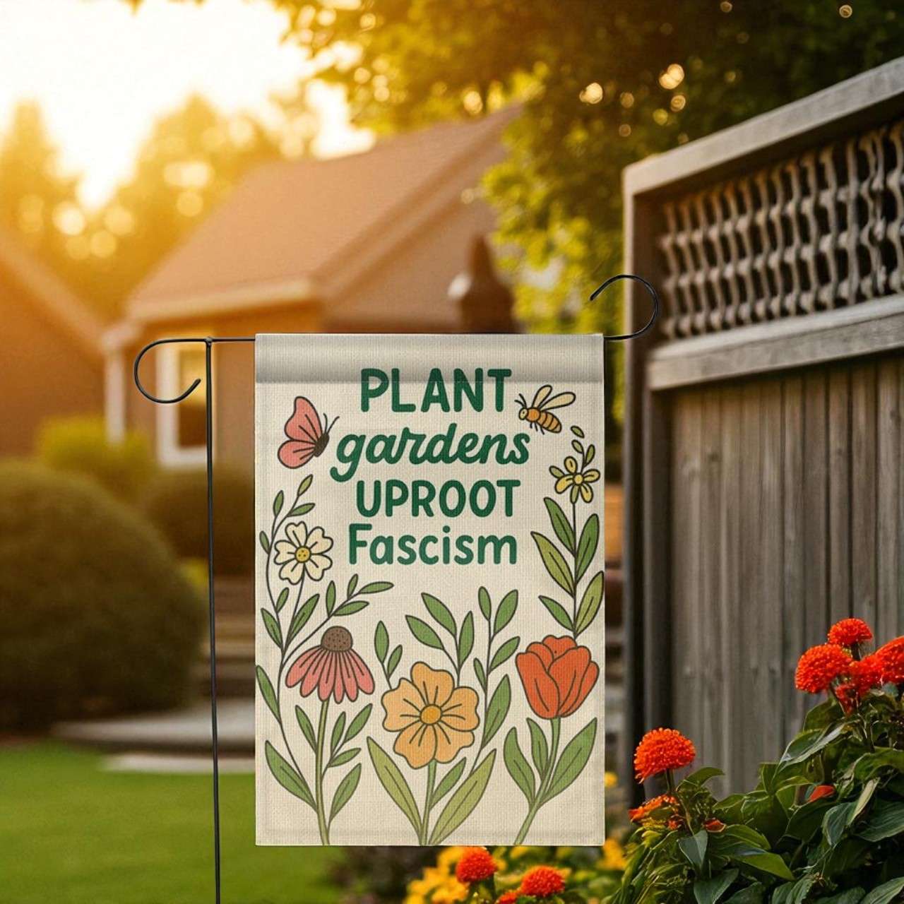 Anti-Fascist Flag, Political Garden Banner