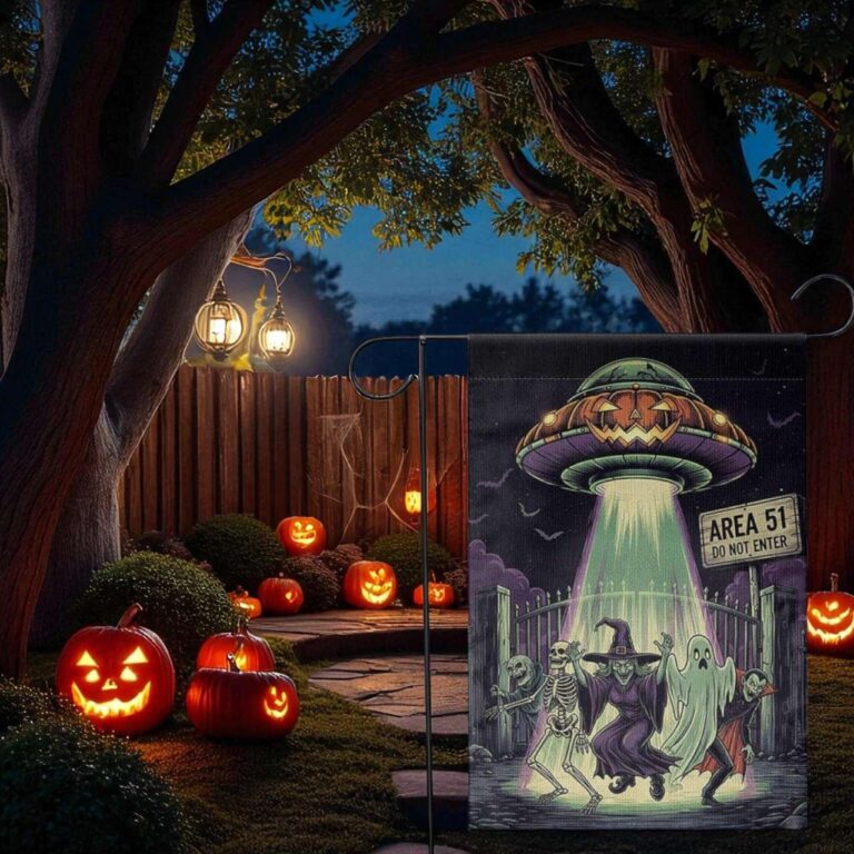 Area 51 Garden Flag Alien UFO Halloween Yard Banner