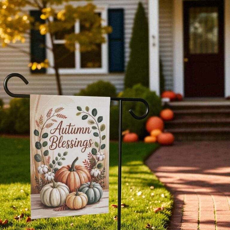 Autumn Blessings Garden Flag Rustic Fall Pumpkin Decor Seasonal Yard