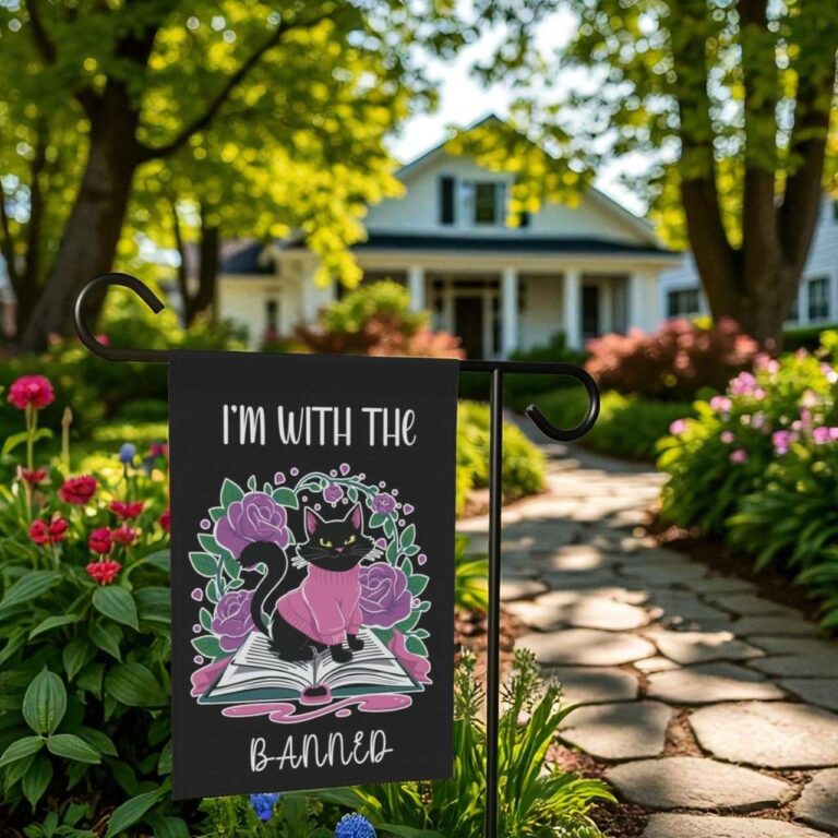 Banned Book Garden Flag Feminist Progressive Yard Sign