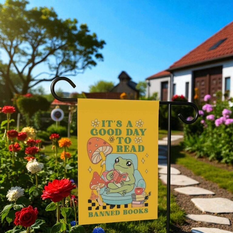 Banned Books Garden Flag for Book Lovers | Funny Outdoor Decor