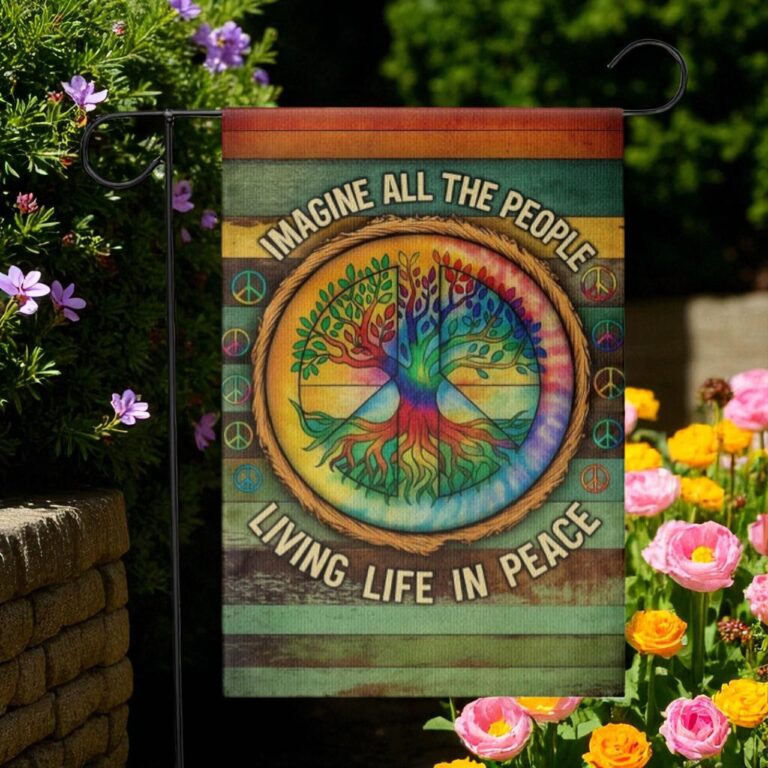 Boho Outdoor Decor, Peace Garden Banner