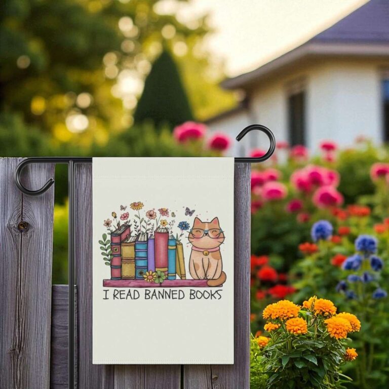 Book Garden Flag Outdoor Decor - Durable Banned Books Flag