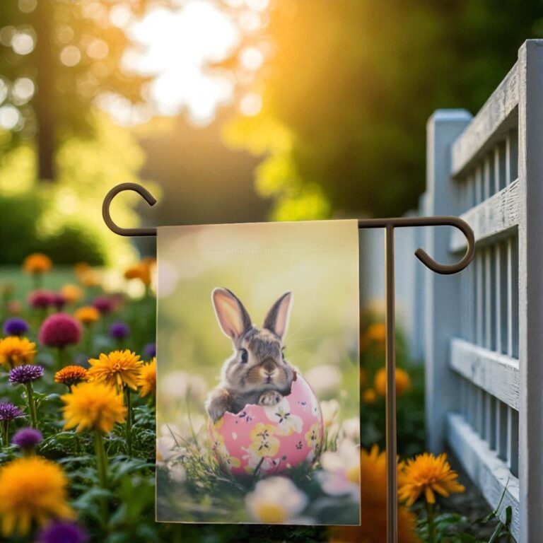 Bunny Easter Egg Garden Flag, Spring Decor