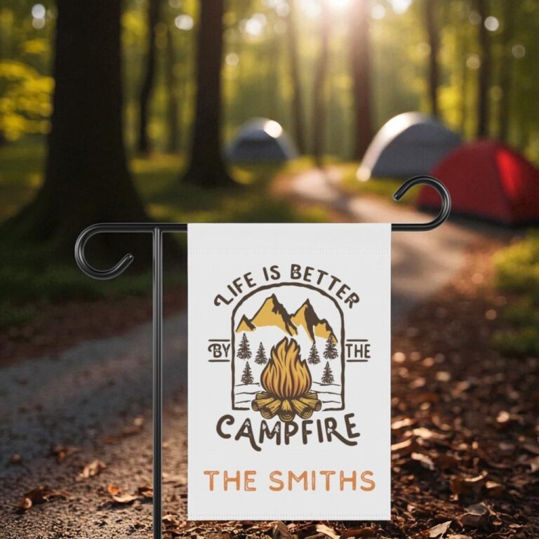 Campfire Flag, Personalized Camping Sign