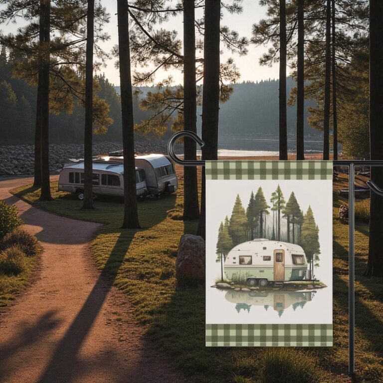 Camping Garden Banner, Welcome Camping Flag