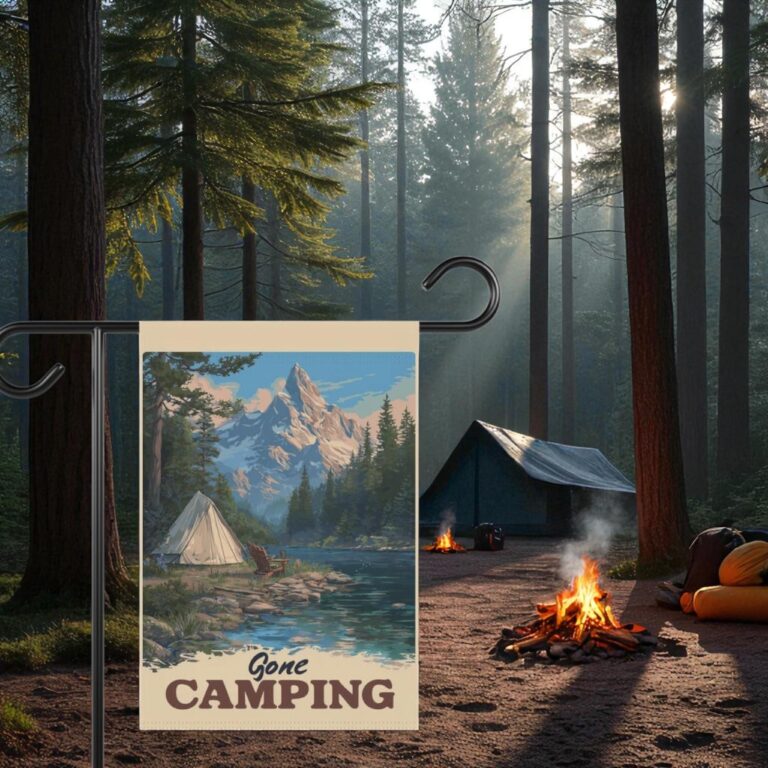 Camping Garden Flag, Outdoor Adventure Decor