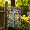 Christian Cross Garden Flag, Easter Spring Yard Decoration