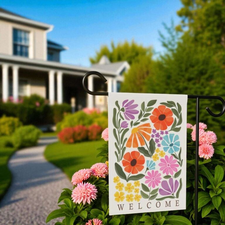 Colorful Garden Flag - Boho Botanical Outdoor Yard Decor