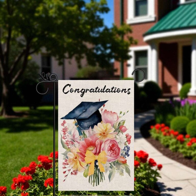 Congrats Grad Garden Flag Outdoor Graduation Decor for Lawn