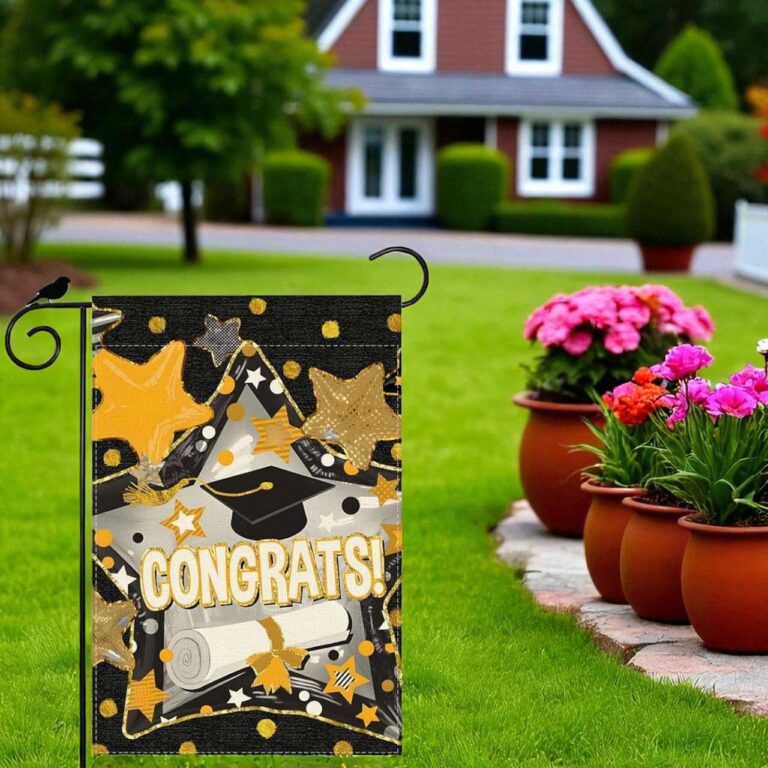 Congrats Grad Garden Flag Graduation Yard Decoration Outdoor