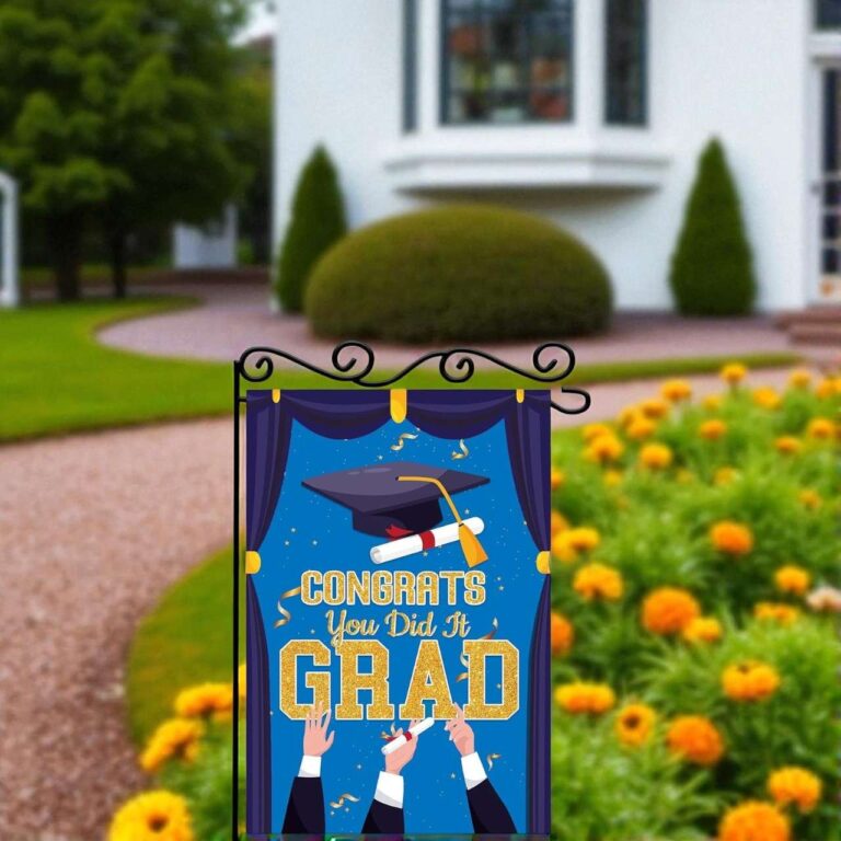 Congrats Grad Garden Flag – Durable Graduation Yard Flag