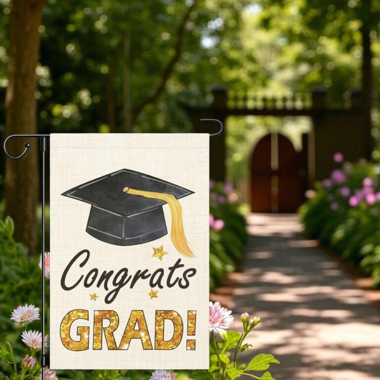Congrats Grad Yard Sign Double Sided Graduation Flag Outdoor