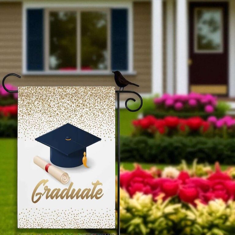 Congrats Graduation Garden Flag Burlap Yard Decoration
