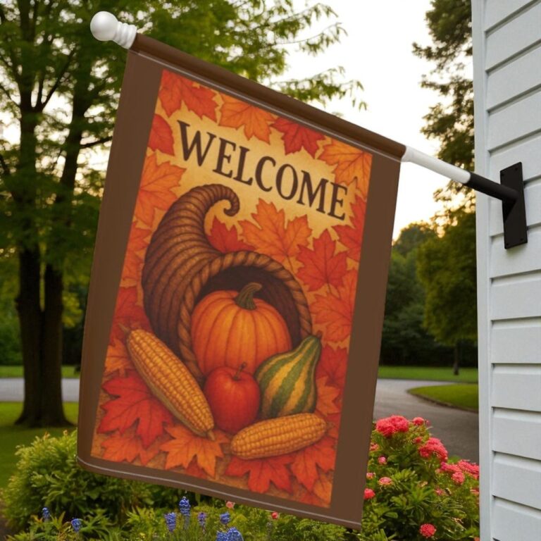 Cornucopia Fall Garden Flag, Autumn Harvest Decor