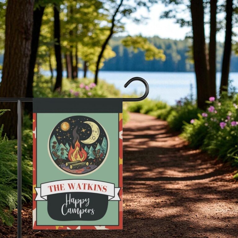 Custom Camping Flag, Personalized Camper Gift