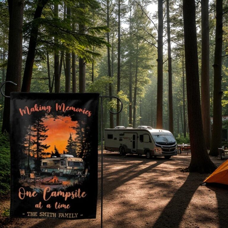 Custom Family Camping Flag, Outdoor Camping Decor