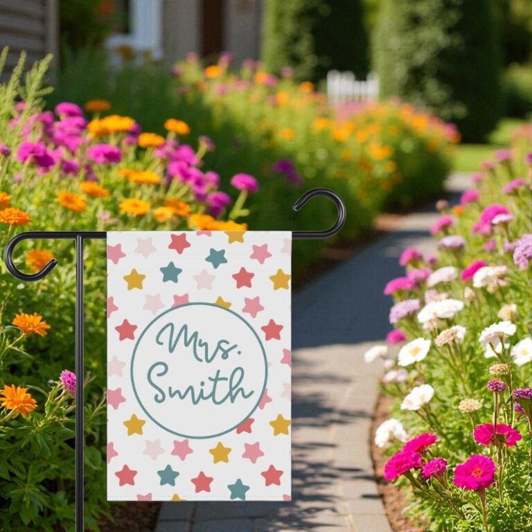 Custom Teacher Garden Flag, Personalized Outdoor Decor