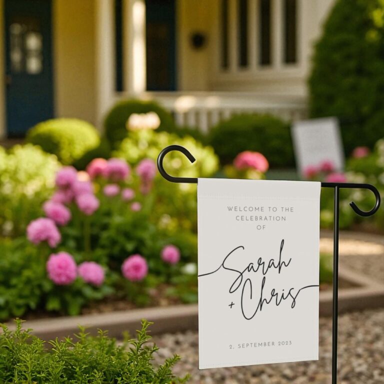 Custom Wedding Flag, Personalized Bridal Outdoor Sign