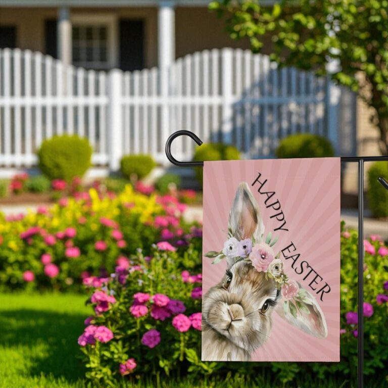 Easter Bunny Garden Flag, Double Sided Outdoor Decoration