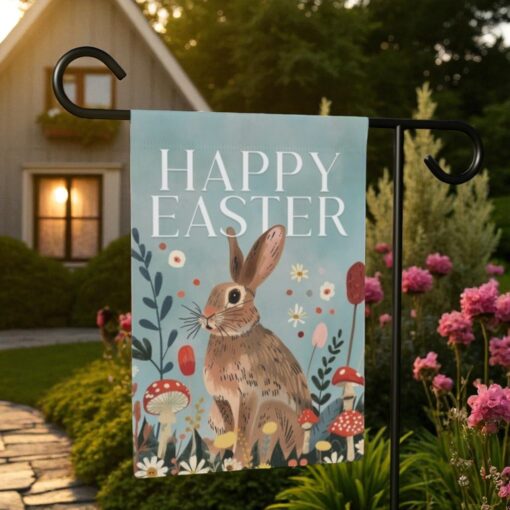 Easter Bunny Garden Flag, Double Sided Yard Decor