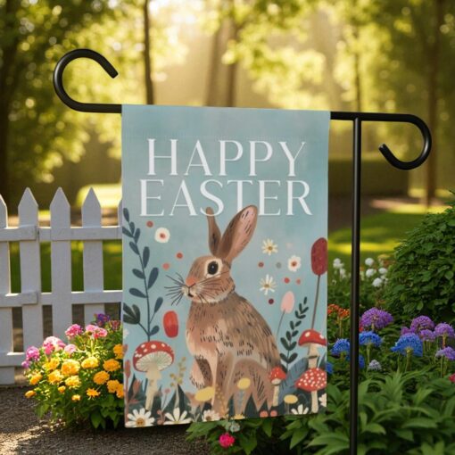 Easter Bunny Garden Flag, Double Sided Yard Decor