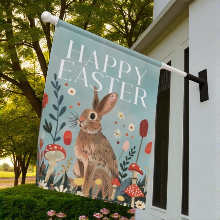 Easter Bunny Garden Flag, Double Sided Yard Decor