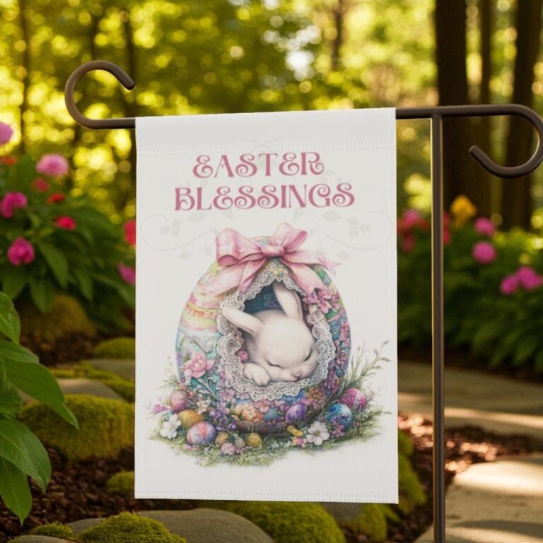 Easter Garden Banner, Spring Yard Decor
