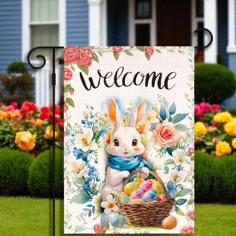 Easter Garden Flag Bunny Egg Outdoor Yard Welcome Decor