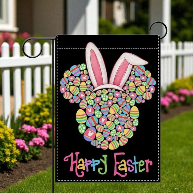 Easter Garden Flag Bunny Egg Yard Decor | Double Sided Burlap