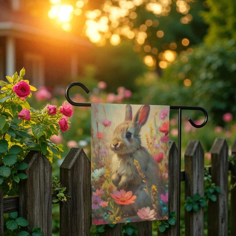 Easter Garden Flag, Bunny Outdoor Decor