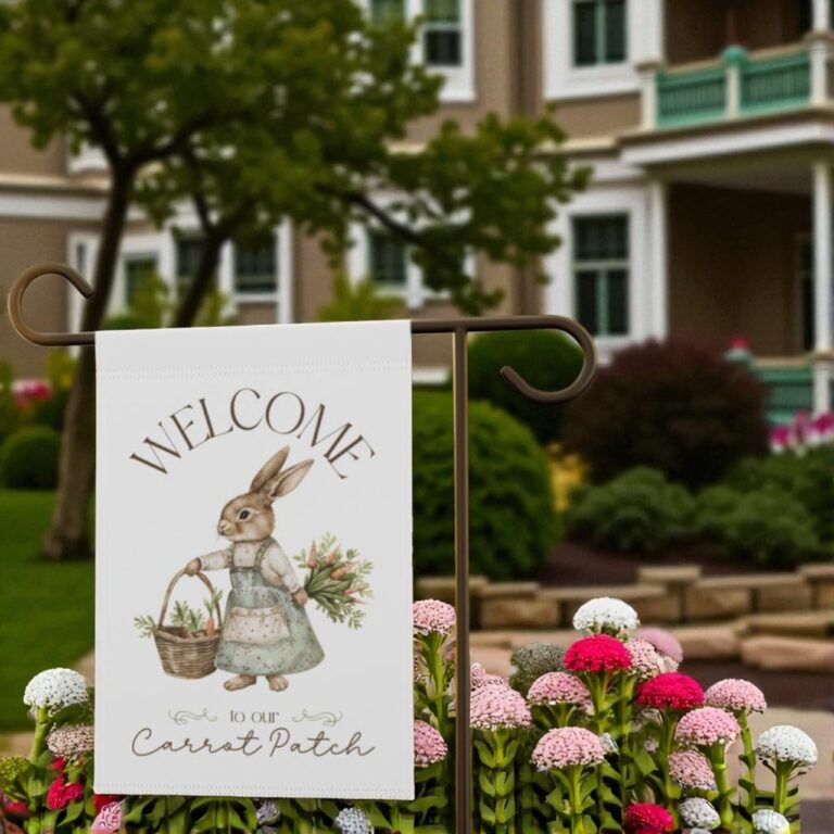Easter Garden Flag, Bunny Outdoor Decor Easter House Flag