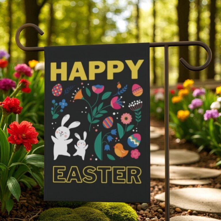 Easter Garden Flag, Bunny Yard Decor