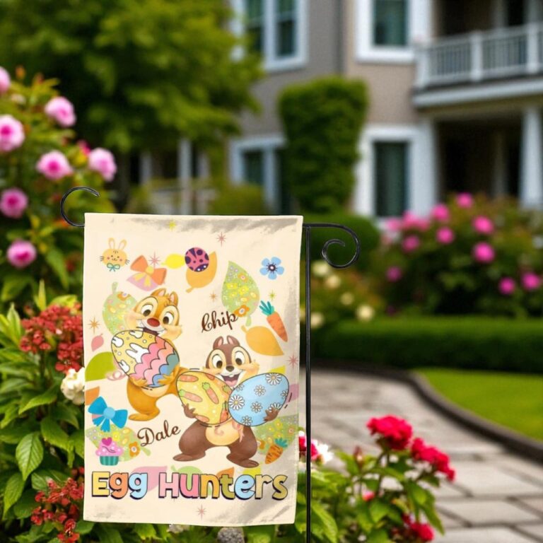 Easter Garden Flag, Chip and Dale Easter Eggs Design