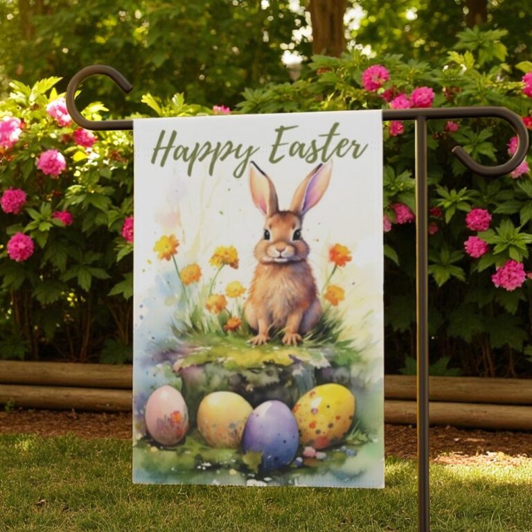 Easter Garden Flag, Personalized Spring Decor
