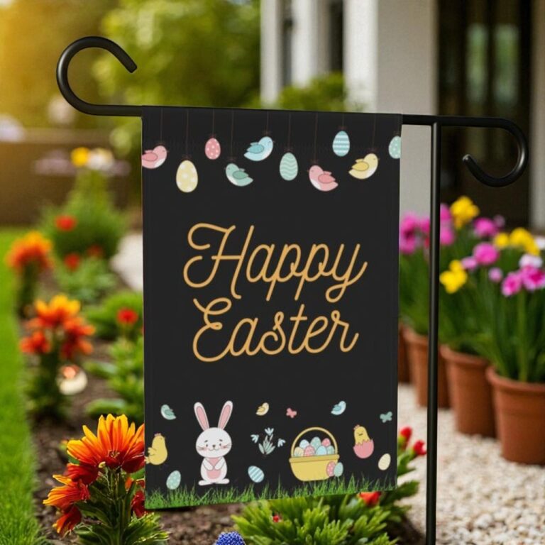 Easter House Banner, Minimalist Outdoor Yard Decoration