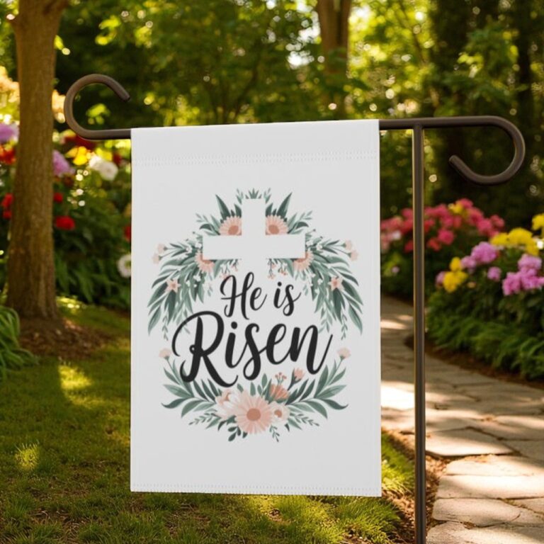 Easter House Flag, Christian Garden Banner